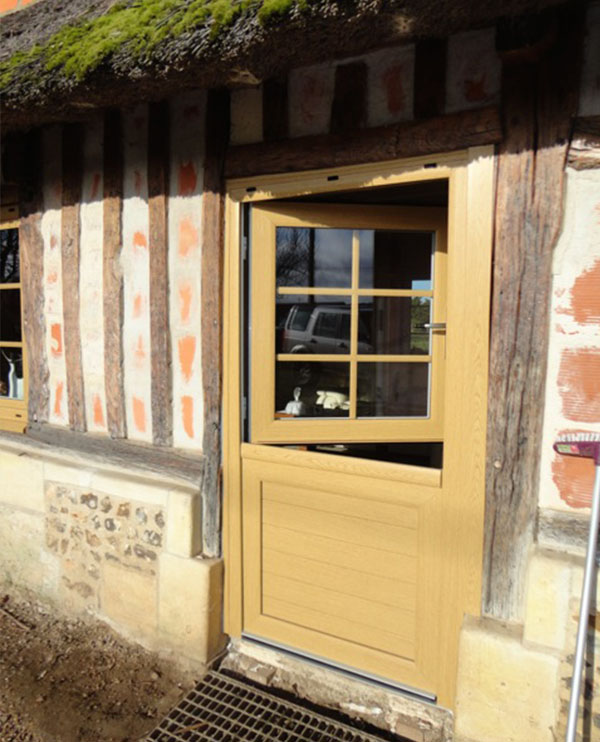 Porte fermière PVC faux bois